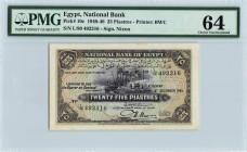 Egypt 25 Piastres 1945. PMG Choice UNC 64