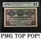 Mozambique 5 Libras 1934. PMG Choice UNC 64 !!!TOP POP!!!