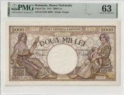 Romania 2000 Lei 1941. PMG 63
