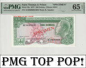 Saint Thomas & Prince 100 Dobras 1977 Specimen. PMG Gem UNC 65 EPQ. Top Pop!!!