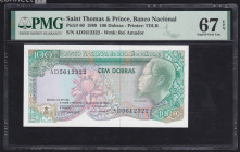 Saint Thomas & Prince 100 Dobras 1989. PMG Super Gem UNC 67 EPQ