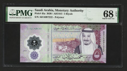 Saudi Arabia 5 Riyals 2020. PMG 68 EPQ