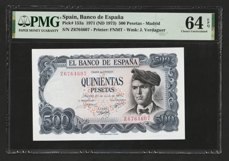 P-153a, # 205700; S/N Z6764607; Wmk: J. Verdaguer; Francisco Franco (1936-1975),...