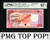 Sudan 50 Pounds 1985/AH1405 Specimen. NGC 67 EPQ !!!TOP POP!!!