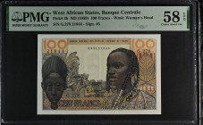 West African States 100 Francs 1959. PMG 58 EPQ