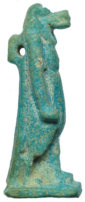 EGIPTO. AMULETO DE BAJA ÉPOCA (664-525 a.C.). Divinidad Tueris. Fayenza vitrific...