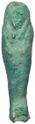 EGIPTO. Ushabti. Período Ptolemaico (siglo III-I a.C.) Fayenza vitrificada. Altura 7,0 cm.
