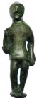 HISPANIA ANTIGUA. Exvoto. Siglo IV-III a.C. Bronce. Altura 70 mm. Incluye peana.