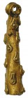 ROMA. Colgante en forma de clava. Siglo I-II d.C. Oro. Altura 22 mm.