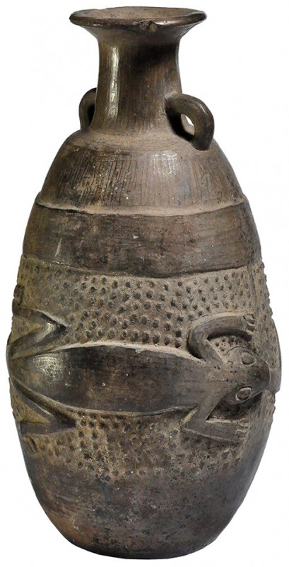 MUNDO PREHISPÁNICO. Aríbalo. Cultura Chimú, Perú (1300-1450 d.C.). Decorado con ...