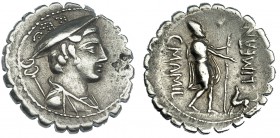 MAMILIA. Denario. Roma (82 a.C.). R/ Ulises reconocido por su perro Argos. FFC-835. SB-6. Acuñación floja en anv. MBC.