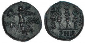 CLAUDIO I. AE. Philippi, Macedonia (41-69). A/ VIC-AVG. R/ COHOR PRAE PHIL. RPC-1651. COP-305. MBC/MBC+.