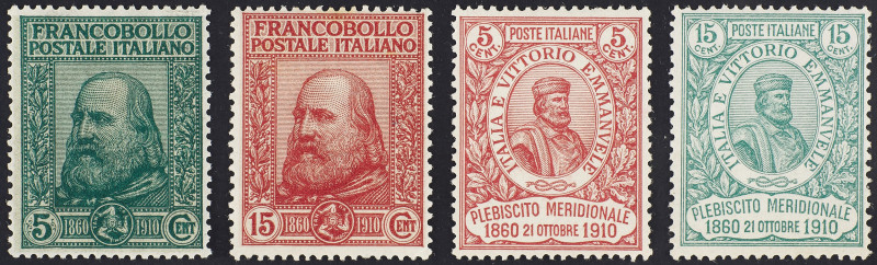 REGNO D'ITALIA
 
1910, GARIBALDI LA SERIE DI QUATTRO VALORI
nuovi con gomma i...