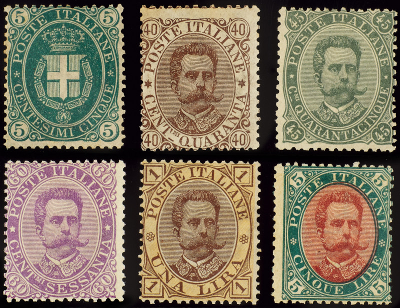 REGNO D'ITALIA
 
1889, UMBERTO II EMISSIONE LA SERIE DI SEI VALORI
nuovi con ...