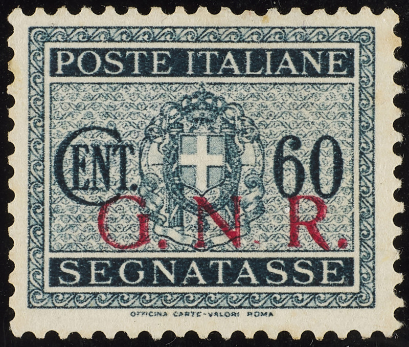 REPUBBLICA SOCIALE ITALIANA, SEGNATASSE
 
1944, G.N.R. TIRATURA DI BRESCIA 60C...