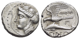 PAPHLAGONIA. Sinope. Ca. 410-350 BC. AR stater (19mm, 5.5 g). Head of nymph Sinope to left, hair partially bound in a sakkos, aphlaston before, Aramai...