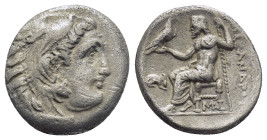 Kingdom of Macedon. Alexander III 'the Great' AR Drachm. (15mm, 4.0 g) Lampsakos, circa 310-301 BC. Struck under Antigonos I Monophthalmos. Head of He...