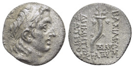 SELEUCID KINGDOM. Demetrius I Soter (162-150 BC). AR drachm (18mm, 3.9 g). Antioch on the Orontes, dated Seleucid Era 160 (153/2 BC). Diademed head of...