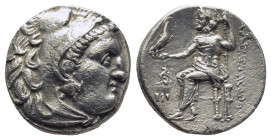 Kingdom of Macedon, Antigonos I Monophthalmos AR Drachm. (16mm, 4.0 g) In the name and types of Alexander III. Teos, circa 310-301 BC. Head of Herakle...