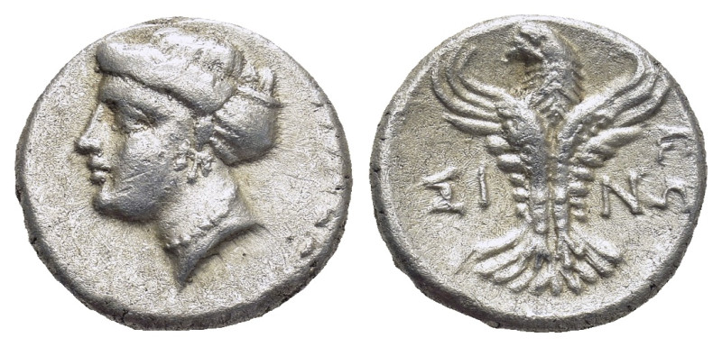 Paphlagonia. Sinope circa 330-250 BC. Hemidrachm AR (14mm, 3.0 g) Head of Nymph ...