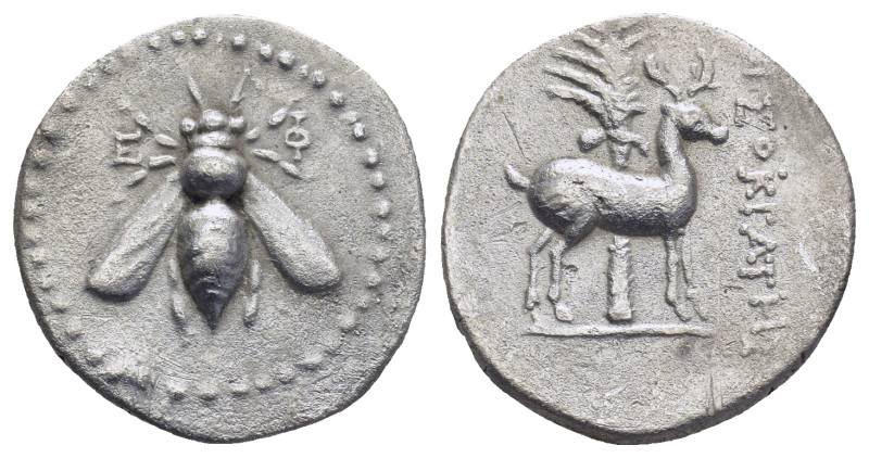 IONIA, Ephesos. Circa 202-150 BC. AR Drachm (19mm, 3.94 g). Bee with straight wi...