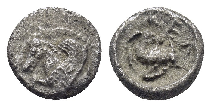 CILICIA. Celenderis (ca 400-350 BC) AR Obol (9mm, 0.7g) Obv: Forepart of Pegasos...