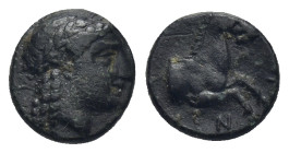 IONIA. Kolophon. Ae (Circa 330-285 BC). (9mm, 1.0 g) Obv: Laureate head of Apollo right. Rev: Forepart of bridled horse right.