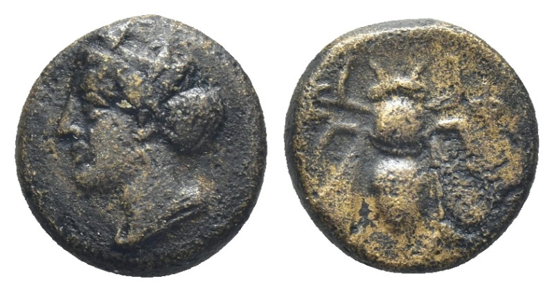 IONIA.Ephesos.(Circa 375-325 BC).Ae. (10mm, 1.41 g) Obv : Female head left, wear...