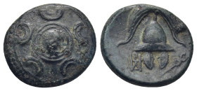 Kings of Macedon (temp. Philip III – Antigonos I Monophthalmos, ca 323-310 BC) AE Half Unit (17mm, 3.7 g) Uncertain mint in western Asia Minor Obv: Ma...