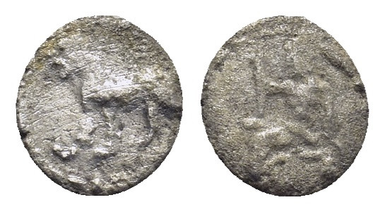 Persia, Alexandrine Empire AR Hemiobol. (7mm, 0.24 g) Uncertain satrap of Babylo...