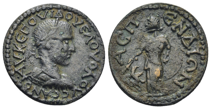 PAMPHYLIA, Aspendus. Volusian. AD 251-253. Æ (21mm, 6.0 g). Laureate and draped ...