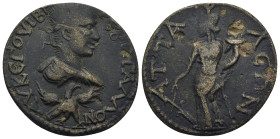 PAMPHYLIA, Attalia. Trebonianus Gallus. AD 251-253. Æ (29mm, 11.6 g). Laureaete, draped, and cuirassed bust right, seen from behind; below, eagle stan...