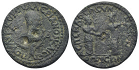 Pamphylia, Aspendus. Valerian II. Caesar, A.D. 253-255. AE (30mm, 12.6 g). ΠOV ΛIK KOPOVAΛEPIANONC AI CEB, Bust of Valerian to right, bare-headed, wea...