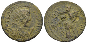 Pamphylia, Perge. Gallienus. A.D. 253-268. Æ decassarion (29mm, 12.0 g). AV KAI PO ΛI ΓAΛΛIHNO CEB, diademed, draped and cuirassed bust right, I befor...
