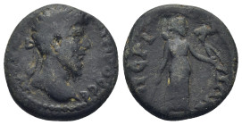 Pamphylia, Perge. Marcus Aurelius (161-180). AE (5.0 Gr. 19mm). Laureate head right. Rev. Artemis standing right, holding bow.