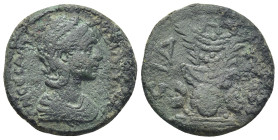 Pamphylia. Side. Orbiana AD 225. Bronze Æ (24m, 7.8 g) ΓΝ ϹΕ ϹΑΛ ΒΑ ΟΡΒΙΑΝΗ ϹΕ; draped bust of Orbiana, right. / ϹΙΔΗΤΩΝ; dionysiac vase with palms de...