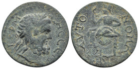 PISIDIA, Termessos Major. 3rd century AD. Æ (29mm, 10.9 g). Laureate head of Zeus right / Zeus Nikephoros seated left; AVTO-NOMWNA/[T]WN(?) in exergue...