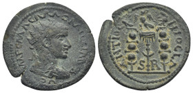 PISIDIA. Antioch. Aemilian (253). Ae. (24mm, 5.5 g) Obv: IMP C M AЄM AЄMILLIANO AVG. Radiate, draped and cuirassed bust right. Rev: ANTIOC CH LCO / S ...