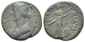 PISIDIA. Etenna.Faustina II (147-175). Ae. (22mm, 10.35 g) ΦΑΥϹΤΙΝΑ ϹΕΒΑϹΤΗ; draped bust of Faustina II, left. / ΕΤΕΝΝΕωΝ; Demeter standing, left, hol...