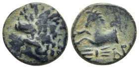 PISIDIA. Termessus Major. Pseudo-autonomous, time of Nero (54-68). Ae. (17mm, 5.05 g) Dated Year 130 (AD 60). Obv: Laureate head of Zeus right. Rev: F...
