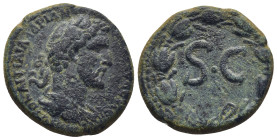 Syria, Antioch AE (25mm, 13.9 g) Antoninus Pius (138-161) Obv: Laureate-headed bust of Antoninus Pius wearing (cuirass and) paludamentum, right Rev: S...