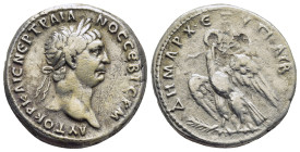 PHOENICIA. Tyre. Trajan (AD 98-117). AR tetradrachm (26mm, 14.4 g). AD 98/99. ΑΥΤΟΚΡ ΚΑΙC ΝЄΡ ΤΡΑΙΑΝΟC CЄΒ ΓЄΡΜ, laureate head of Trajan right ΔΗΜΑΡΧ-...