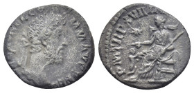Commodus. A.D. 177-192. AR denarius (16mm, 2.0 g). Rome mint, struck A.D. 192. L AEL AVREL COMM AVG P FEL, laureate head right / P M TR P XVII IMP VII...