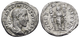 Maximinus I. Thrax (235-238 AD). AR Denarius (20mm, 2.5 g), Rome. Obv. IMP MAXIMINVS PIVS AVG, Laureate, draped and cuirassed bust right, seen from be...
