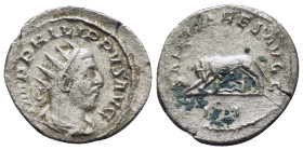 PHILIP I THE ARAB (244–249). Antoninianus. (22mm, 3.7 g) Rome. Obv: IMP PHILIPPVS AVG. Radiate, draped and cuirassed bust right. Rev: SAECVLARES AVGG ...