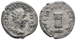 Philip I, AD 244-249. Silver Antoninianus (22mm 3.6 g). Struck at Rome AD 248 on the 1000th anniversary Radiate bust to r. Rev. Cippus inscribed COS /...