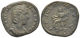 Otacilia Severa Æ Sestertius. (29mm, 22.3 g) MARCIA OTACIL SEVERA AVG, diademed and draped bust right / CONCORDIA AVGG, Concordia seated left, holding...