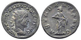 TRAJANUS DECIUS (249-251).Rome.Antoninianus. (21mm, 3.0 g) Obv : IMP C M Q TRAIANVS DECIVS AVG. Radiate and cuirassed bust right. Rev : ABVNDANTIA AVG...