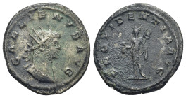 Gallienus, Sole Reign (AD 253-268). BI antoninianus (20mm, 4.0g). Antioch. GALLIENVS AVG, radiate, cuirassed bust of Gallienus right, seen from front ...