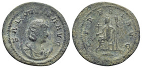 Salonina Æ Antoninianus. (23mm, 3.31 g) Antioch, AD 265. SALONINA AVG, diademed and draped bust right / CERER - I AVG, Ceres with corn-ear and torch s...
